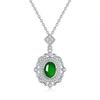 S925 sterling silver natural dangerous material jadeite necklace retro fashion light luxury egg surface hollow collarbone chain advanced design sense