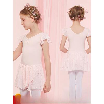 Children's Dance Clothes, Women's Short-sleeved Summer Girls' Ballet Skirts, Chinese Dance Dance Skirts, Toddler Girls' Practice Clothes