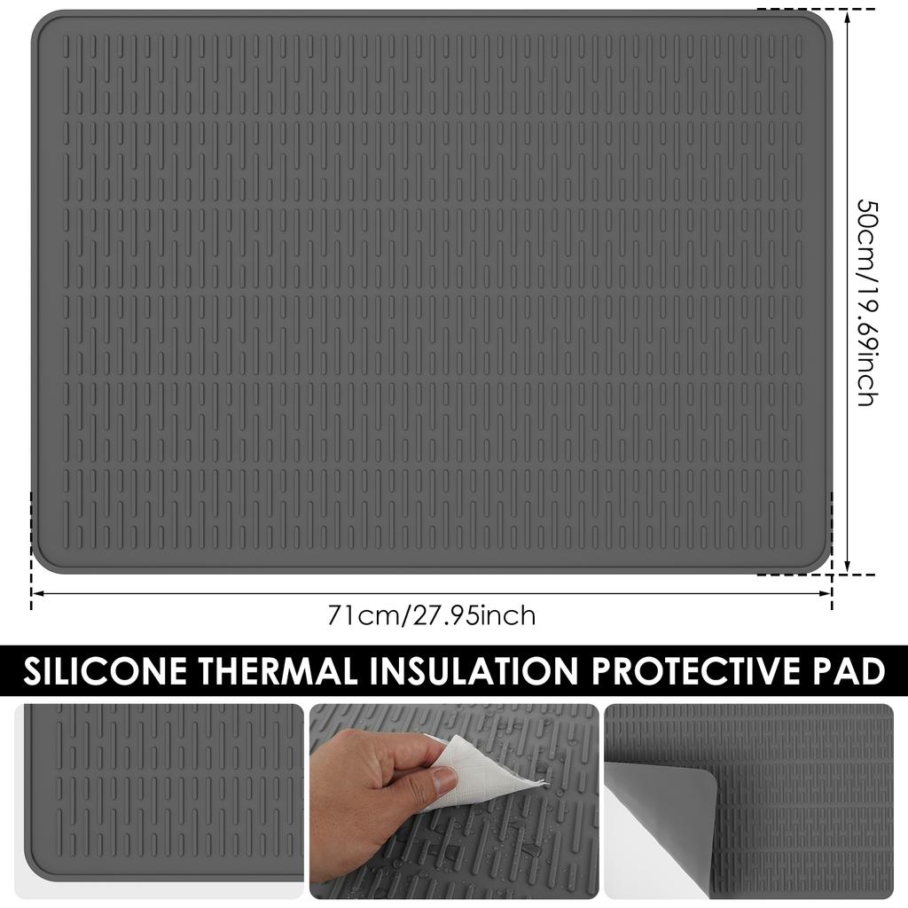Abtropfmatte für Geschirr, ultrasaugfähige Abtropfmatten aus Silikon, rutschfest, schnelltrocknend, Abtropfmatte, hitzebeständig, faltbare Geschirrunterlage