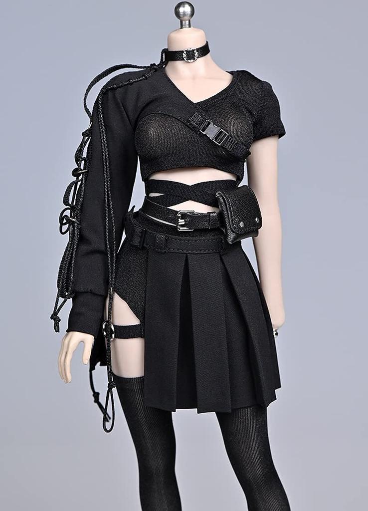[TOYBARJAPAN] Sexy Black Beauty Fighter Outfit Accessory Set for 1/6 Scale Action Figures (Body, Head, Shoes, and Weapons Not Included)