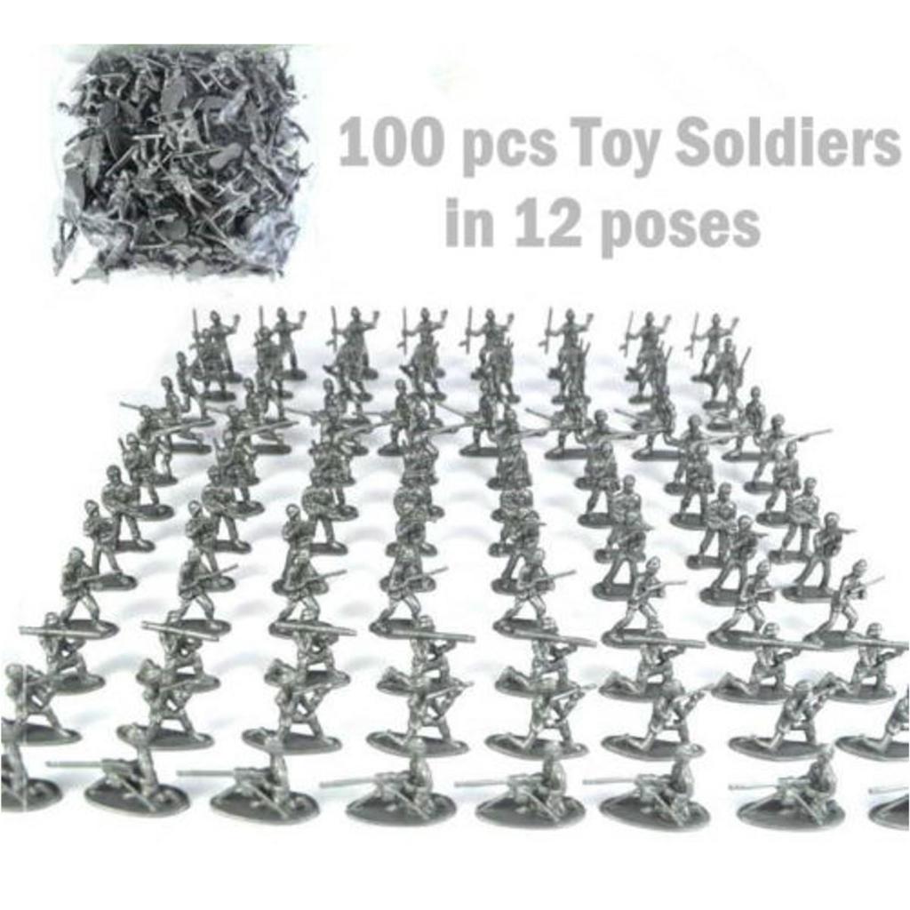 100 Pz Playset militare Soldatini di plastica Uomini 3.8cm Figure | IT