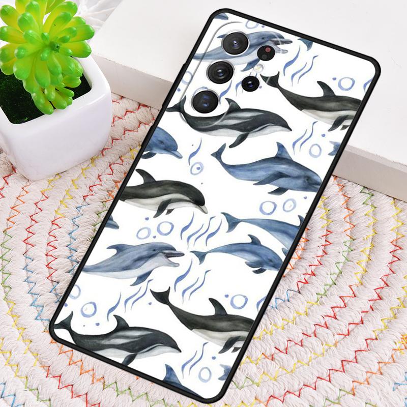 Cute Dolphin Animal Phone Case for Samsung Galaxy note 10 pro S26 Ultra S23 S24 FE S25 S21 S22 PLUS shockproof Cove