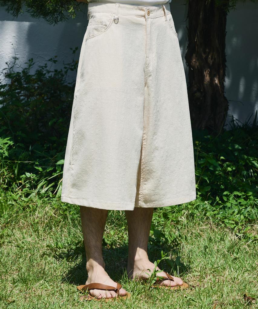 SIGNATURE Summer Linen-Like D-Ring Bermuda Pants [2 Colors]