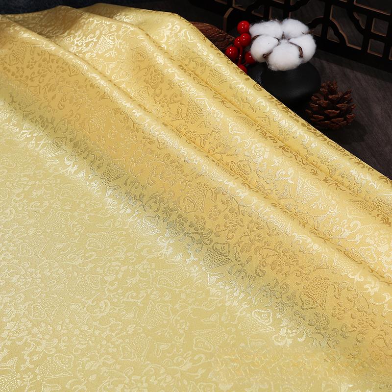 

National Style Ancient Costume Hanfu Horse Skirt Silk Fabric Chinese Style Fish Pattern Jacquard Silk Satin Fabric 100x120cm
