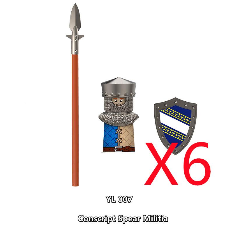 MOC Building Blocks Medieval Character Accessories Warhorses Militiamen Dragons Castles Knights Brick Gifts Toy Helmets Shields