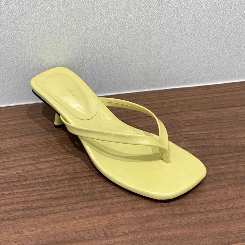 Fashion SUOJIALUN 2025 Summer New Brand Women Slipper Fashion Narrow Band Slip On Flip Flop Shoes Square Med Heel Dress Slides Shoes