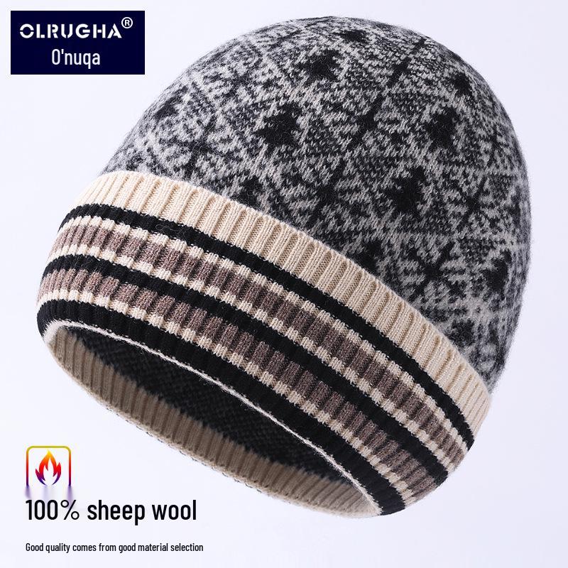 Men's Autumn & Winter Snowflake Knit Cold-Weather Ear Protection Wool Hat