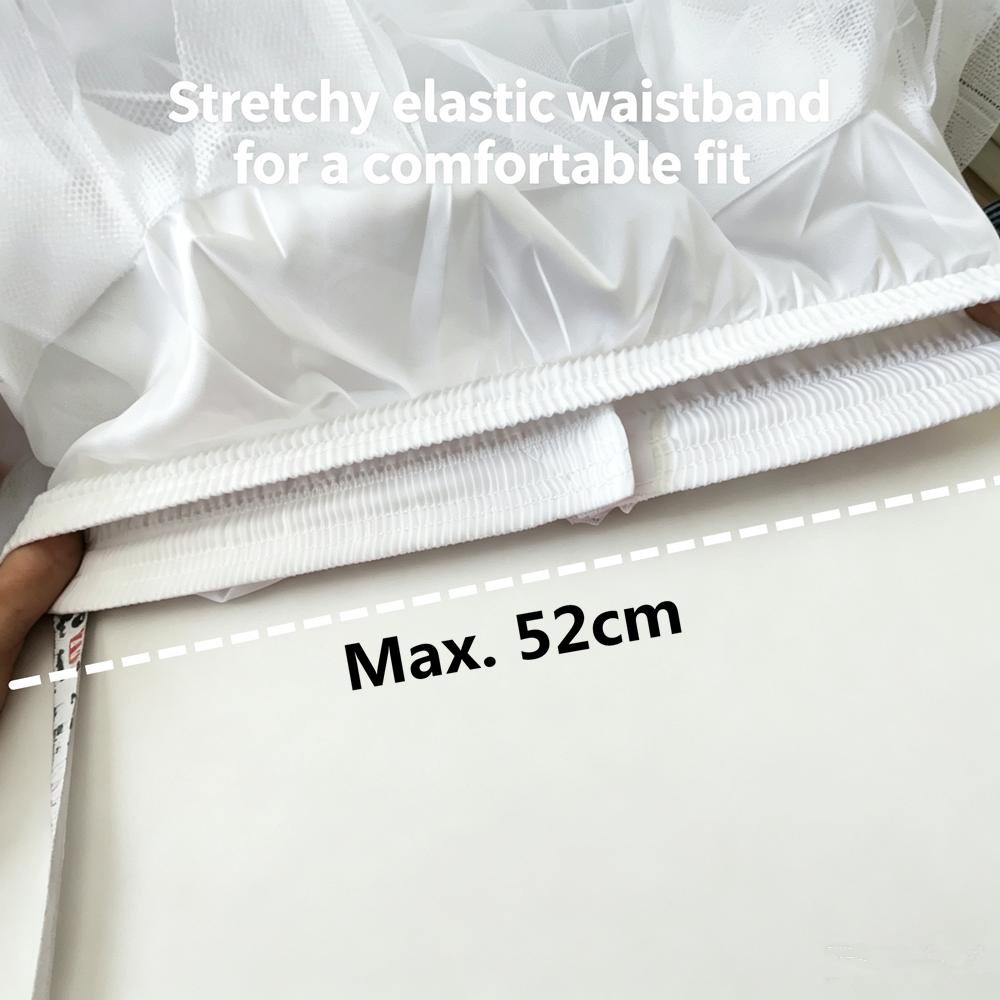 White 4-layers Design No Hoop Petticoat Fluffy Wedding Dress Crinoline Bridal Ball Gown Underskirt Ladies Lined Skirt Party Dress Role-playing Lining