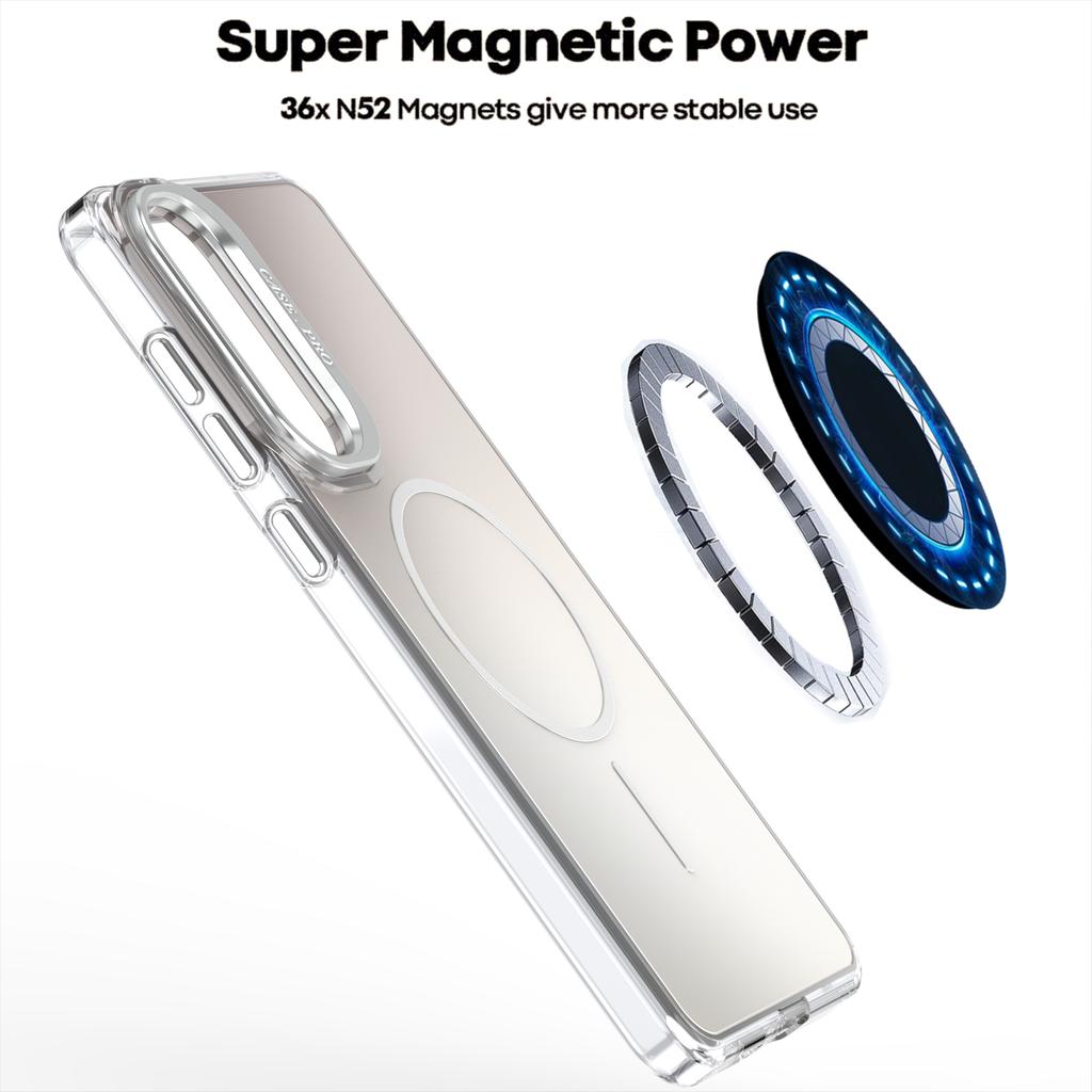 For Samsung Galaxy S25 Edge Case Compatible with MagSafe TPU+Acrylic Gradient Phone Cover with Kickstand