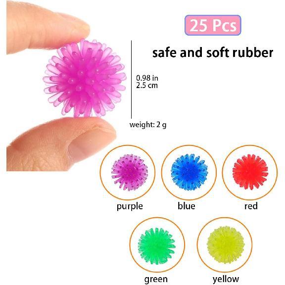 25 Pcs Multicolor Cute Funny Cats Toys Arbutus Balls Stretch Plush Ball Cat Toy Ball Creative Colorful Interactive Cat Soft Spiky Cats Chew Toys