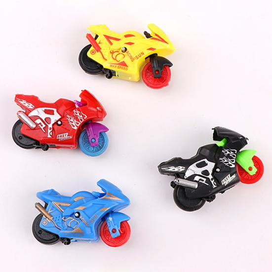 5Pcs Motorcycle Model Toys Inertia Drive Forward Mini Multicolored Battery-Free Interactive Toys Collectible Children Pull Back Cartoon Toy Vehicles