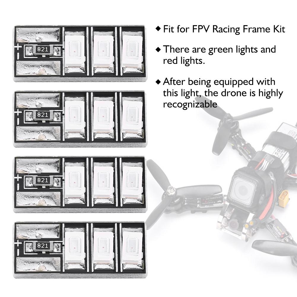 4pcs Tiny 4‑6S Mini LED Light Board RC Red LEDs Set for FPV Racing Frame Kit