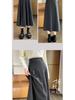 Gray Wool Blend A-line Skirt for Women, Petite To Plus Size, Perfect for Late Autumn