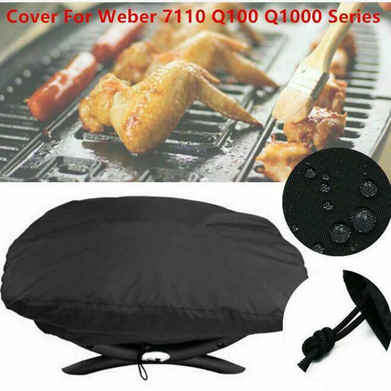 Durable Heavy-Duty Grill Cover, Compatible with Weber Q1000 & Q2000 Gas Grills, Special Protector for Outdoor Barbecue