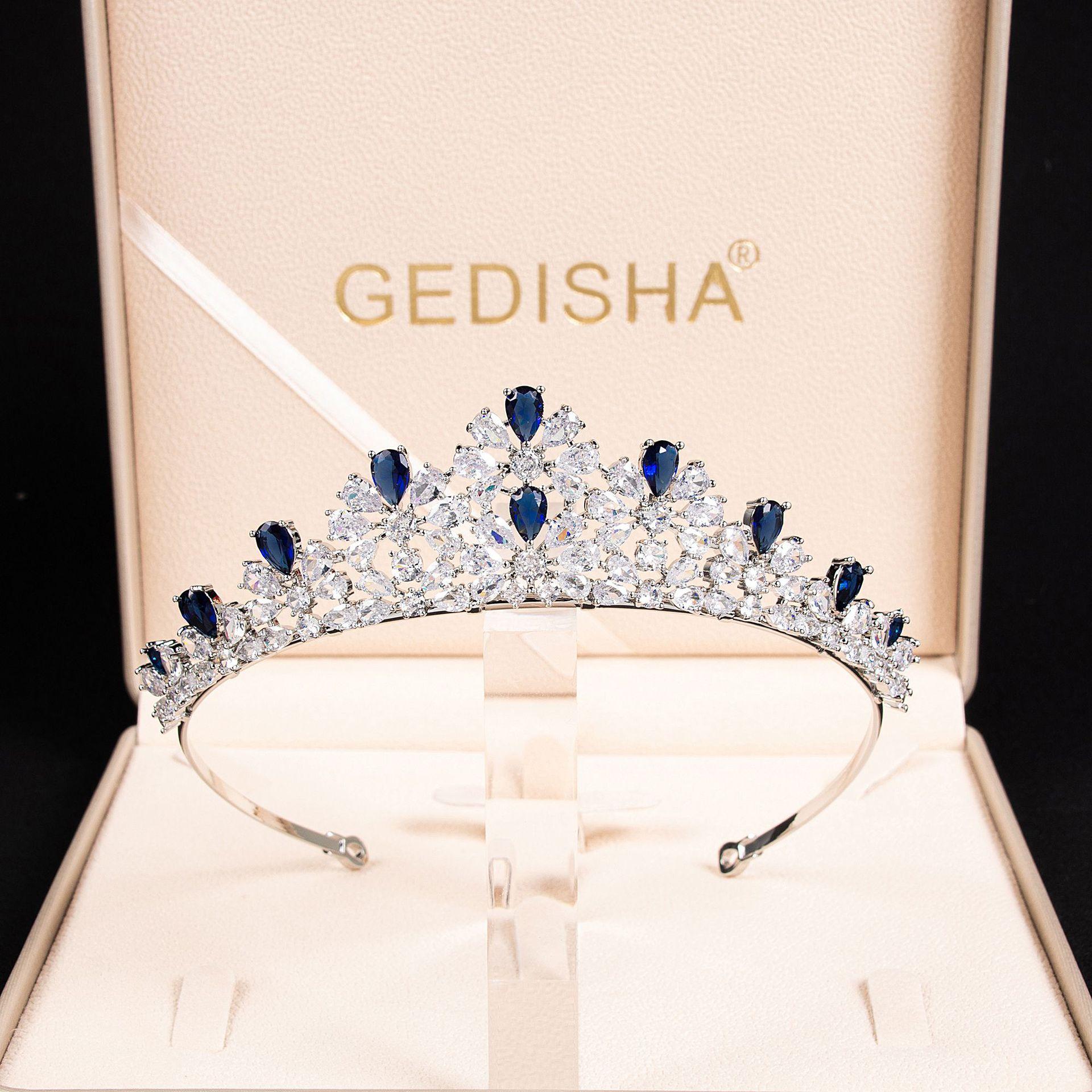 

Bridal Headwear Women s Ballroom Crown Baroque Crystal Tiaras And Crowns Bridal Wedding Hair Accessories Jewelry синій