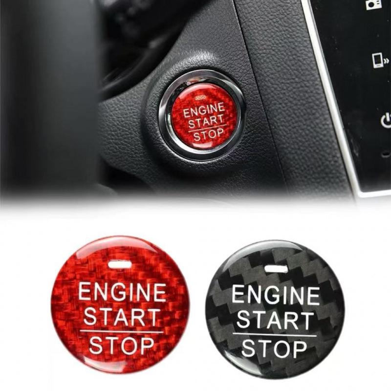 Real Carbon Fiber One-Button Start Ignition Sticker for BMW, Mercedes-Benz, VW, Toyota, Nissan, Honda, Suzuki