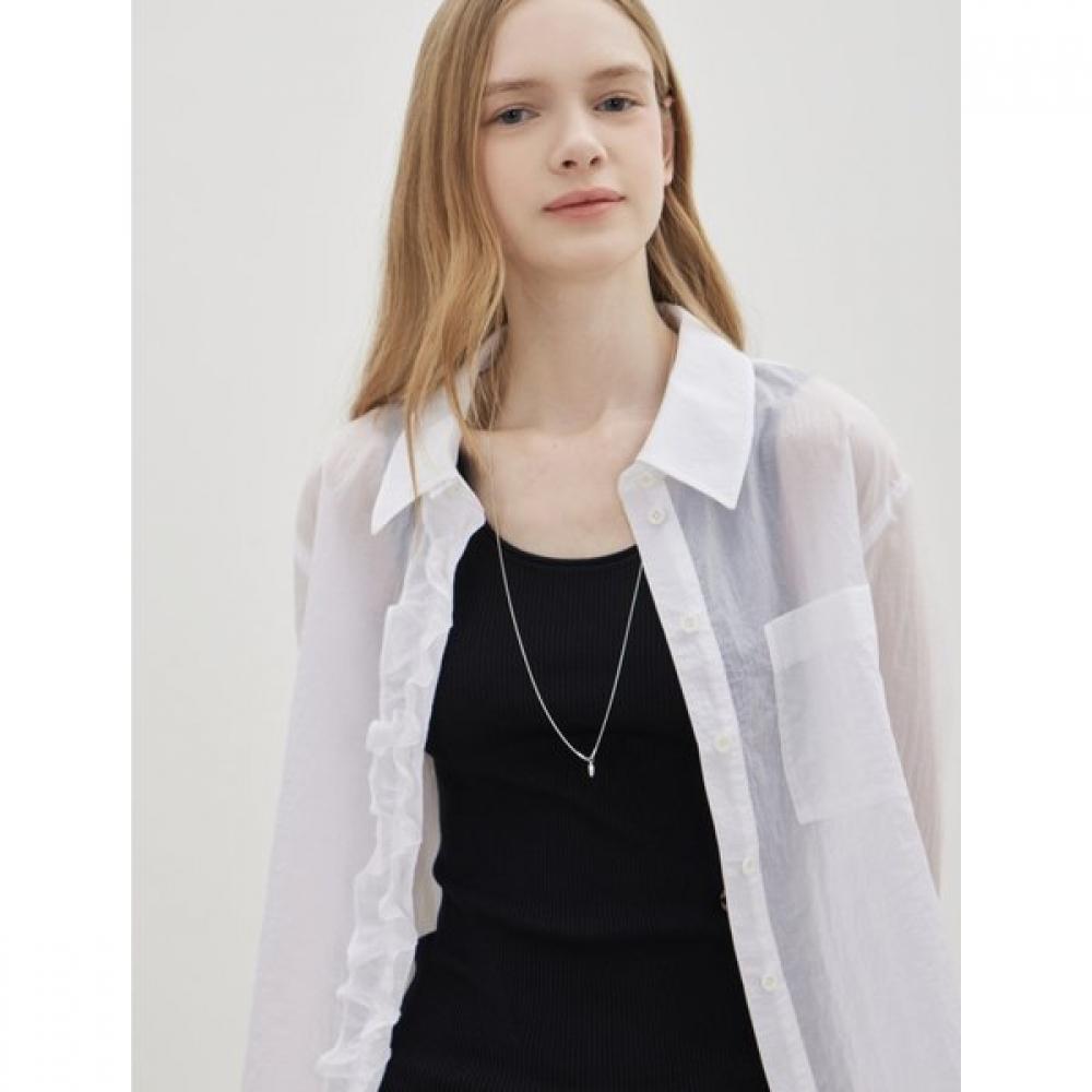 Cc Collect. Sheer Frill Shirt Blouse C262msc133