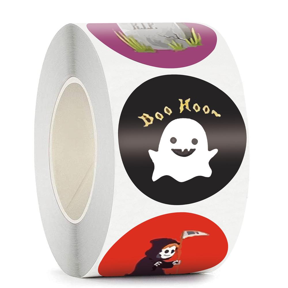 100-500pcs Halloween Paper Stickers Decor Pumpkin Ghost Gift Lable Seal Sticker Candy Bags Stickers Packaging Sealing Labels