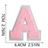 Roaring Sky A-Z Pink Chenille Embroidery Patch: 7cm Iron-on Sticker for Bags
