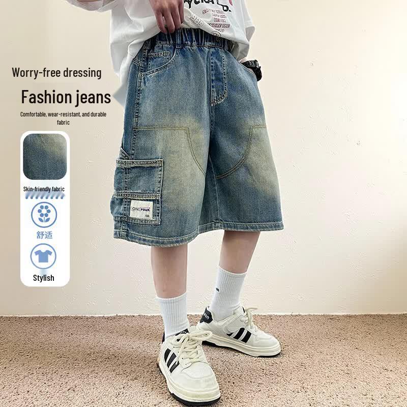 Frog Prince Boys  Summer Cargo Denim Shorts 150