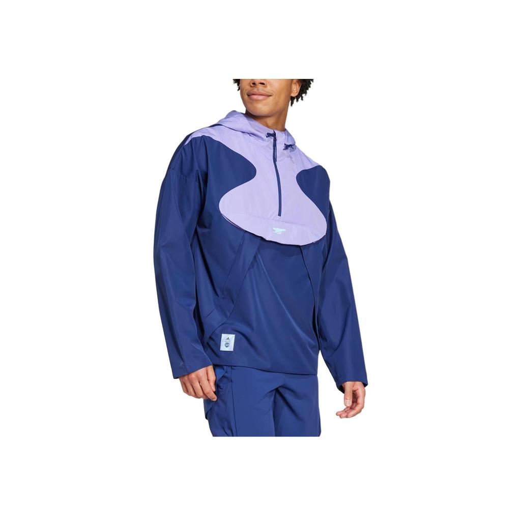 Adidas Arsenal FW24 Seasonal Half-Zip Color Block Windbreaker Jacket Men Jackets Navy-Blue IT4080