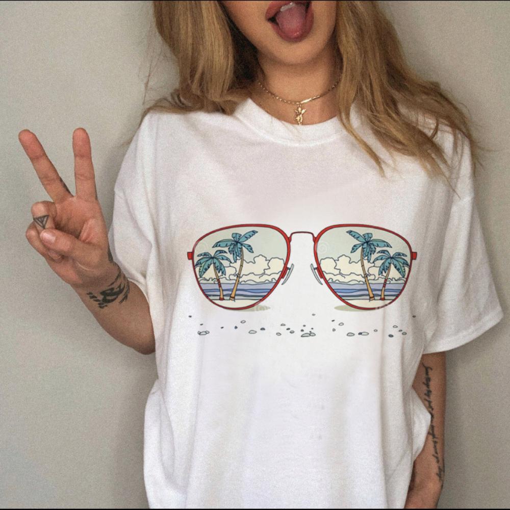 Women TShirt Retro Witch Style TShirt Y2K Aesthetic Casual Loose Fit Top Sun Moon Stars Harajuku Graphic Print Daily Streetwear