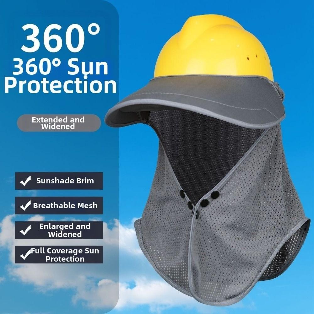 Mesh Safety Helmet Sunshade Breathable Neck Protection Sun Shield  for Construction Workers