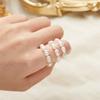 Bohemian Handmade Colorful Crystal Beaded Imitation Pearl Rings Continuous Circle Minimalist Wedding Promise Stacked Finger Ring