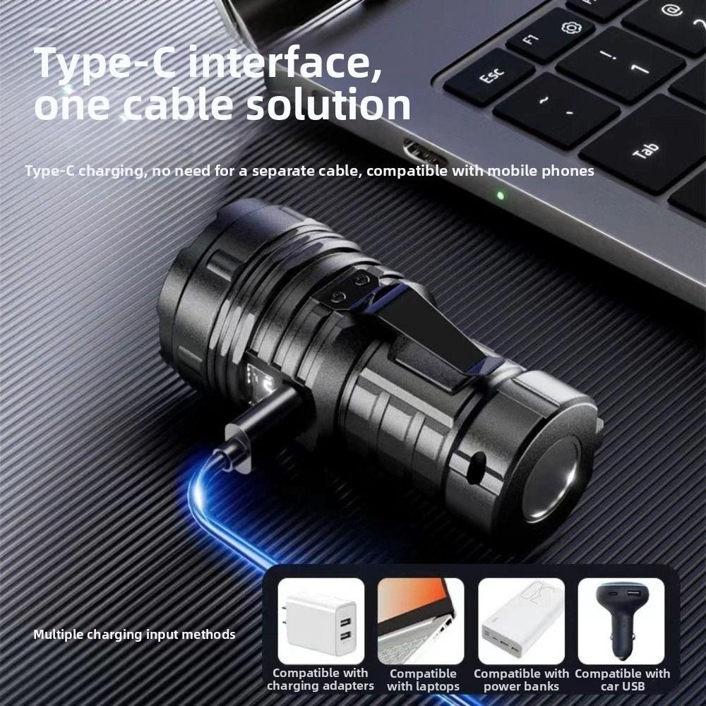 17 Modes Portable Flashlight USB Rechargeable Handheld Spotlight LED Pocket Flashlights  Running