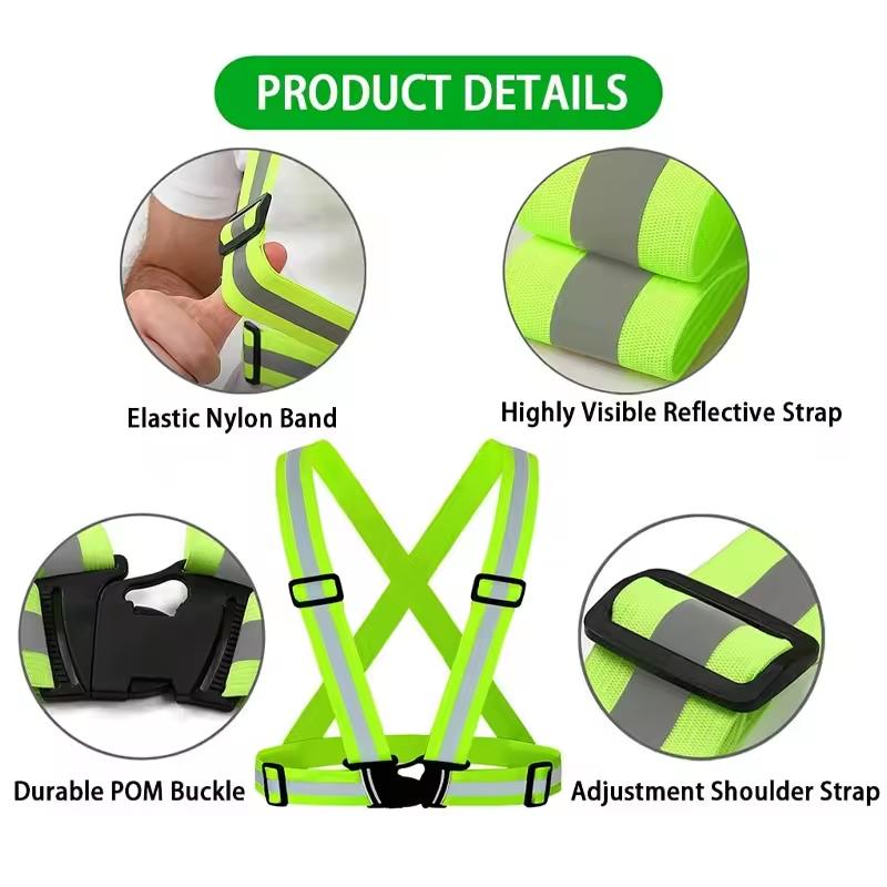 Highlight Straps Adjustable Safety Vest Elastic Band For Adults And Children Running Riding Clothing 12 Colors
