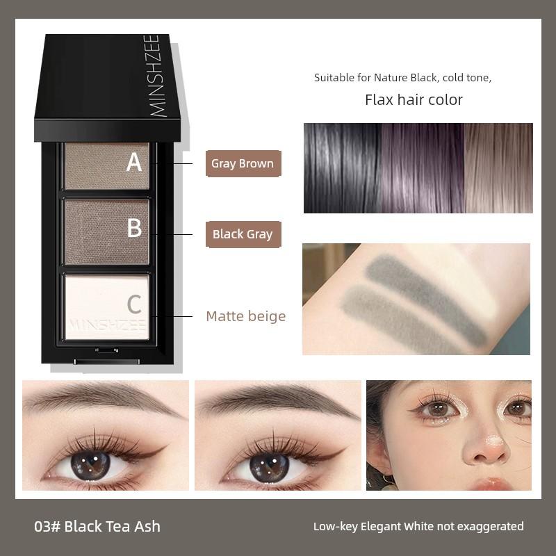 Small Begonia Tri-Color Eyebrow Powder Waterproof Smear-Proof Durable Beginner Brow Powder Repair Genuine Goods Official Flagship Store