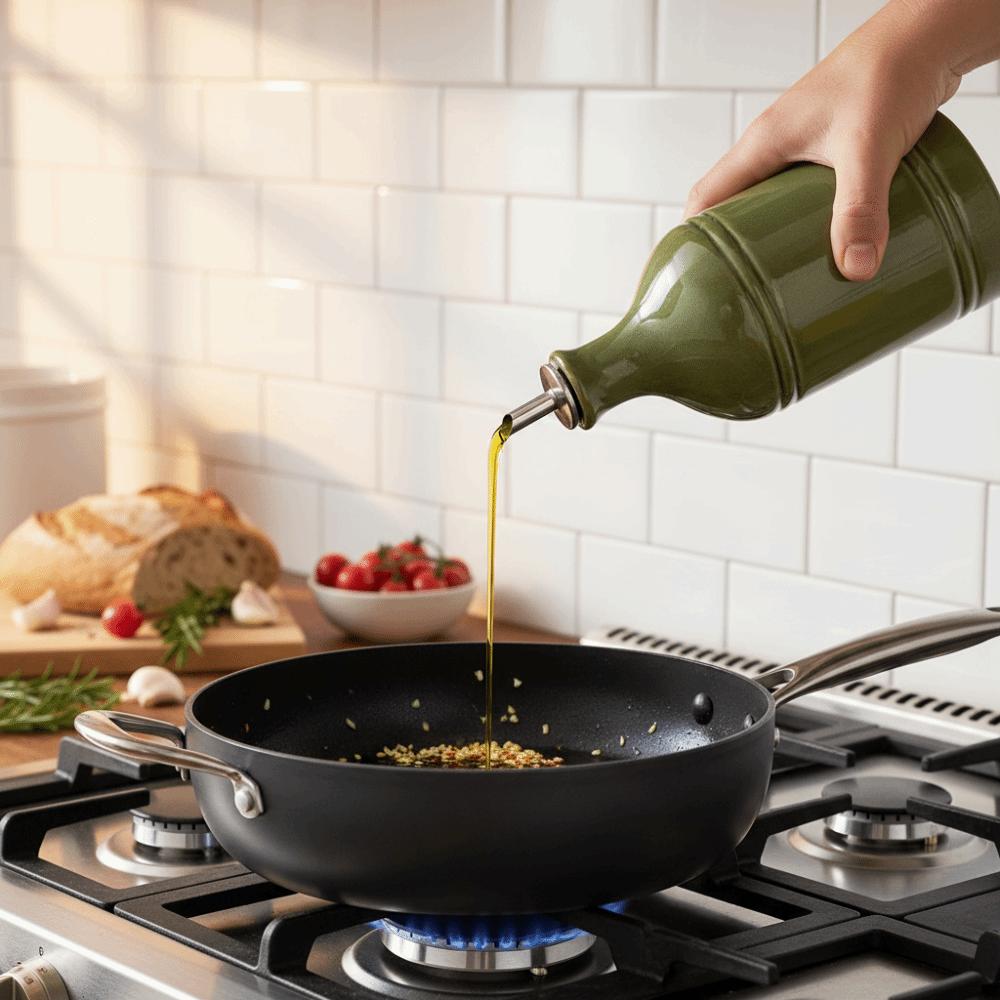Ceramic Nordic Retro Olive Oil Bottle Metal Pointed Spout Olive Oil Dispenser  Dinning Table