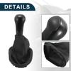 5 Speed Manual Gear Shifter Knob with Cover for Chevrolet Spark | Automotive Gearbox Stick Shifter Lever Knob Black Plastic and Faux Leather 1 Pcs