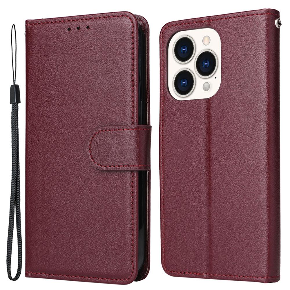 For iPhone 15 Pro PU Leather Wallet Cell Phone Stand Case Card Holder Shockproof Phone Cover