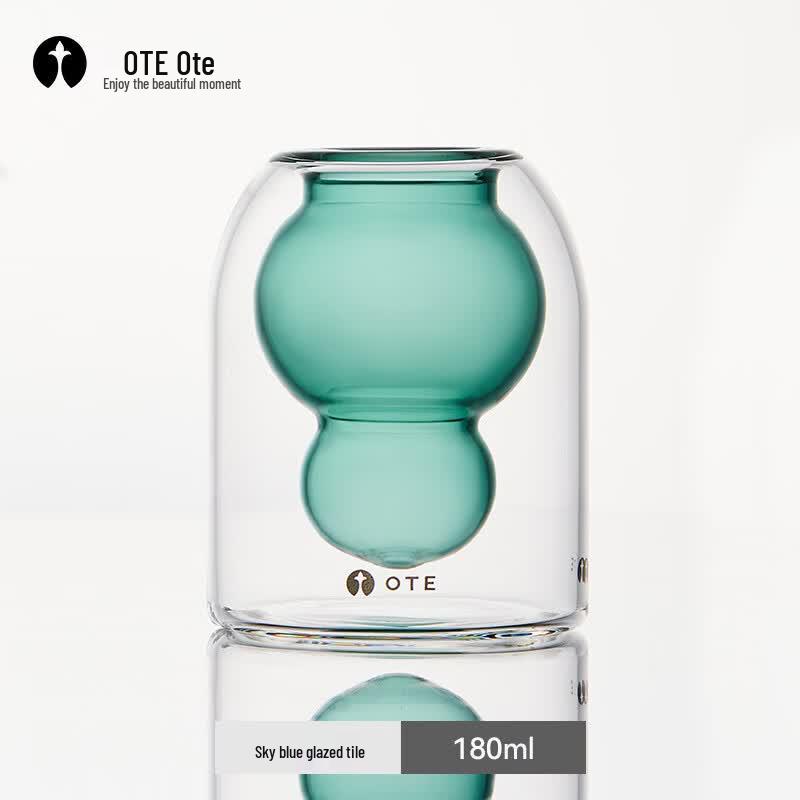OTE Gourd Double-Wall Insulated Glass Tea Cup 180ml