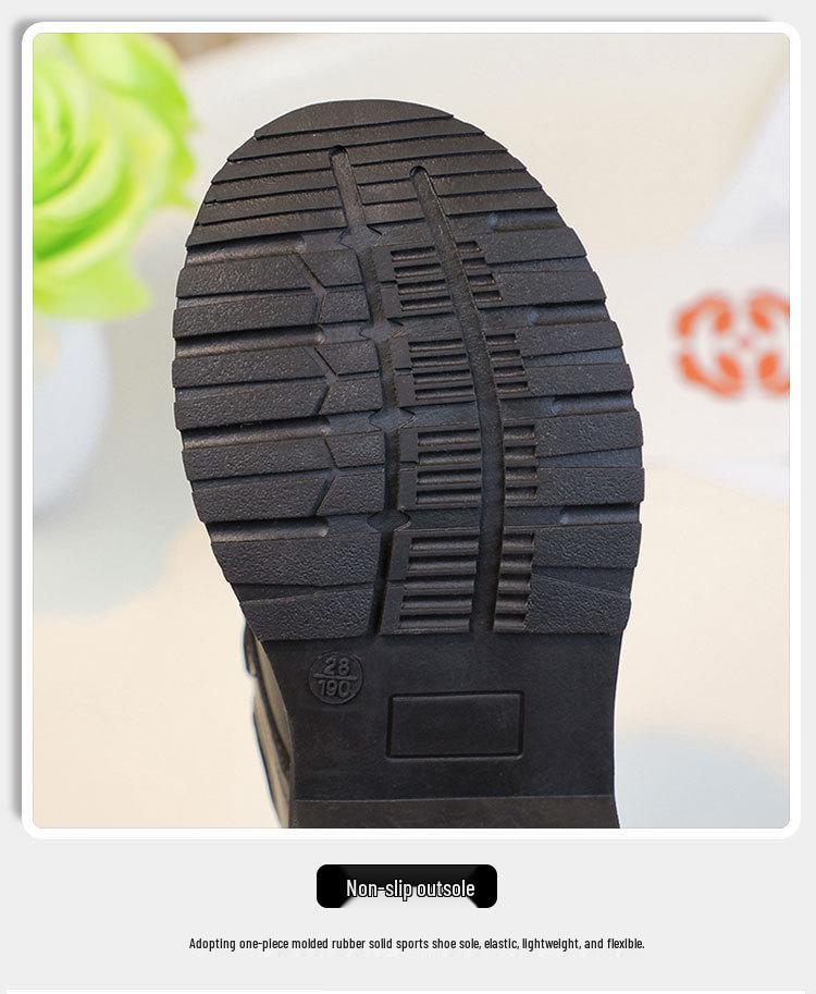 Chaussures de Performance en Cuir Mat Noir pour Garçons - Semelle Souple, Parfaites pour le Printemps et l'Automne, Idéales pour les Élèves du Primaire