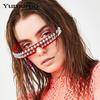 New Fashion One-piece Futuristic Sci-fi Punk Sunglasses, European and American Style, Unique Design with Rivets, for Women