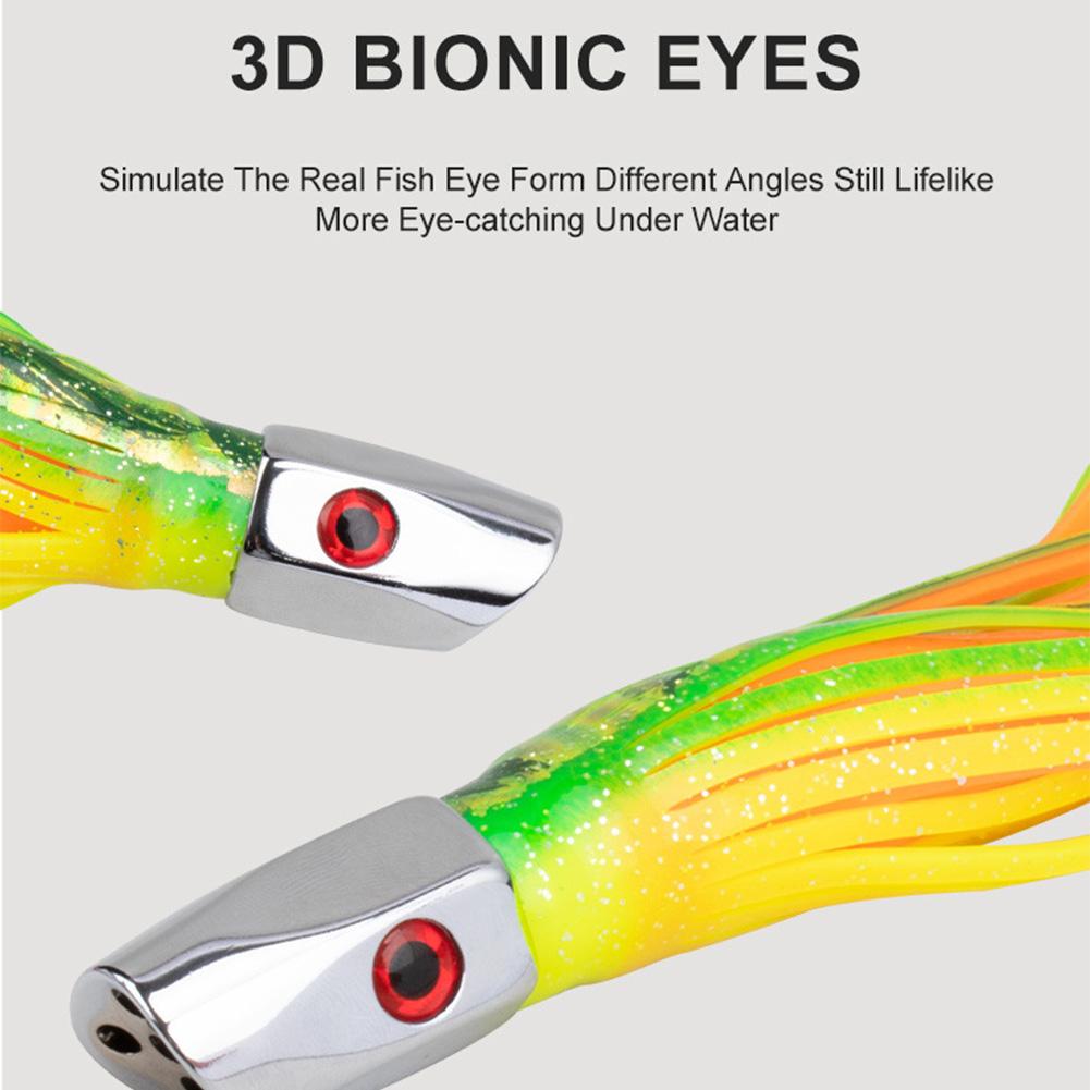 Octopus Squid Skirt Bait 3D Eyes Fishing Lure Fishing Marlin Tuna Trolling Lure Fishing Bait for Sea Fishing