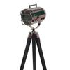 93.98 Cm Black Wooden Tripod Nickel Spotlight Industrial Nautical Searchlight for Home, Office, Livingroom, Bedroom, Diningroom Decor