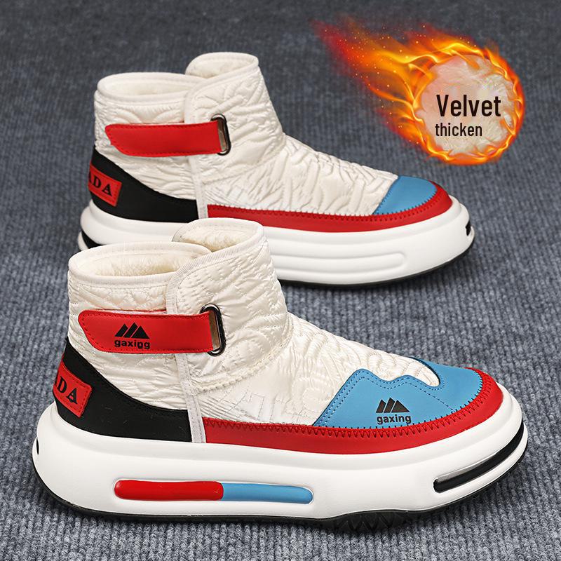 Men's High Top Winter Snow Boots with Velvet Lining and Cold-Resistant Casual Design