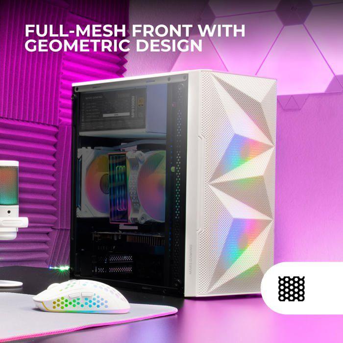 Boîtier Gaming - MARS GAMING - MC-ME - Compact MicroATX - Éclairage FRGB - Verre Trempé