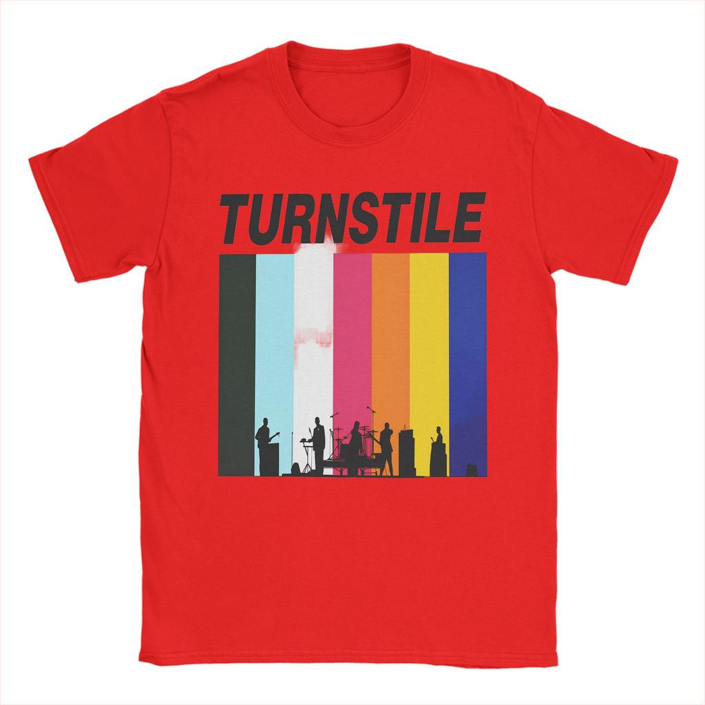 Turnstile DOUBLE RAINBOW T Shirt for Men Cotton Leisure T-Shirts Crewneck Tees Short Sleeve Clothes Gift Idea