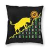 Bitcoin Bull Crypto Coin Pillowcase Printed Polyester Cushion Cover Decorative Blockchain BTC Pillow Case Cover Seat X