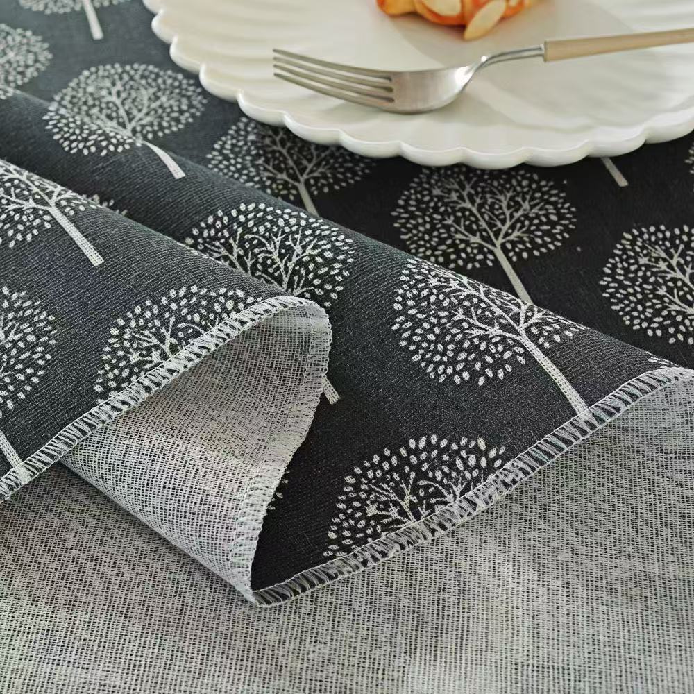 

Tree Pattern Cotton Linen Fabric Versatile Linen Cloth for Sofa Background Cloth Market Stall Tablecloth, Curtain & Throw Pillow 50X148cm чёрный