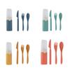 4Pcs Cutlery Set Portable Tableware Reusable Spoon Knife Chopsticks Fork Travel Picnic with Carrying Box for Student Office