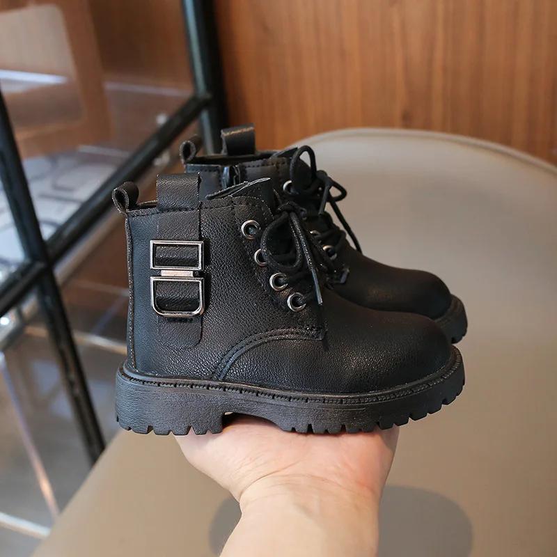 2024 Children Short Boots for Girls Autumn Winter New Fashion Korean Style Soft Bottom Casual Anti-slippery Trendy Zipper Shoes