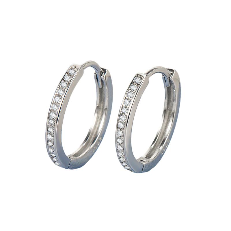 Plated Rose Gold Hoop Earrings Created Crystals Woman Girl Accessory Gift Jewel