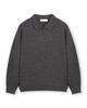 BESLOW Layered Collar Knit Melange Charcoal