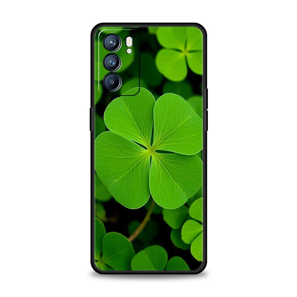 Cute Lucky Grass Phone Case For Oppo Reno14 Reno13 Reno12 11 F 10 Find X5 X9 Pro A54 5G A53 A9 A16 A78 4G A80 A98 Cover