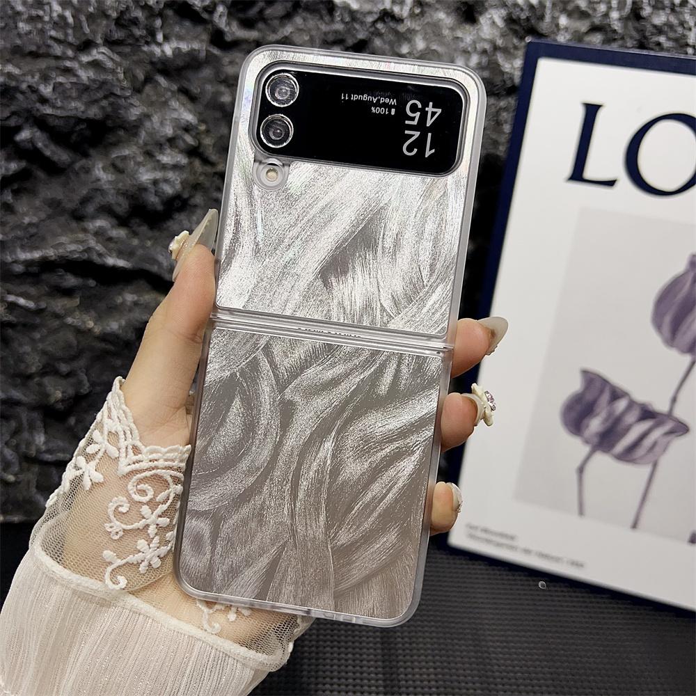 Aurora Feather Flip 6  Case for Samsung Galaxy Z Flip  4 3  Slim Laser Shockproof Hard Z Z4 Flip6 Z Flip Cover